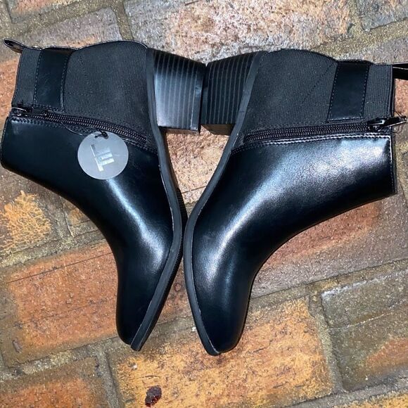 London Fog collection water resistant black ankle boots LFW-HARMONY size 7 NEW - Picture 7 of 13